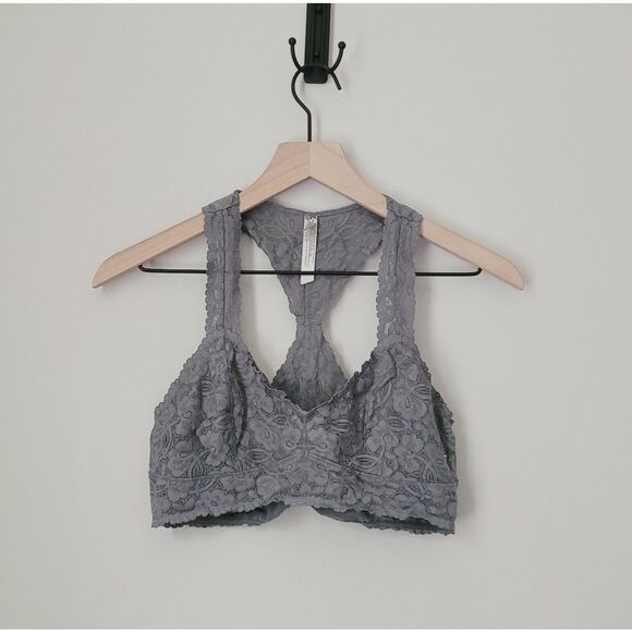 Intimately Free People Lace Bralette in Dark Grey Size Large - Picture 1 of 6